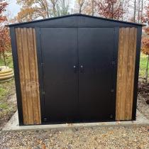 Aranżacja: Domek ogrodowy z grubszej blachy Hartt Plus 240x300x205cm - drzwi na zawiasach - Wooden