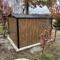 Aranżacja: Domek ogrodowy z grubszej blachy Hartt Plus 240x300x205cm - drzwi na zawiasach - Wooden