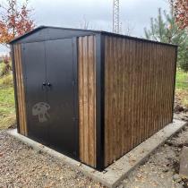 Aranżacja: Domek ogrodowy z grubszej blachy Hartt Plus 240x300x205cm - drzwi na zawiasach - Wooden