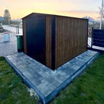 Aranżacja: Domek ogrodowy z grubszej blachy Hartt Plus 240x300x205cm - drzwi na zawiasach - Wooden