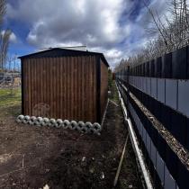 Aranżacja: Domek ogrodowy z grubszej blachy Hartt Plus 240x300x205cm - drzwi na zawiasach - Wooden