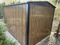 Aranżacja: Domek ogrodowy z grubszej blachy Hartt Plus 240x300x205cm - drzwi na zawiasach - Wooden