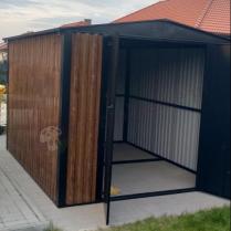 Aranżacja: Domek ogrodowy z grubszej blachy Hartt Plus 240x300x205cm - drzwi na zawiasach - Wooden