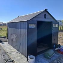 Aranżacja: Domek ogrodowy z tworzywa sztucznego Edenvel 240x307 cm grafit (7,4m2)