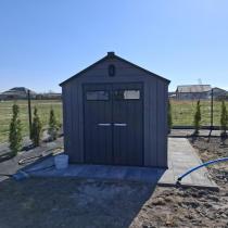 Aranżacja: Domek ogrodowy z tworzywa sztucznego Edenvel 240x307 cm grafit (7,4m2)