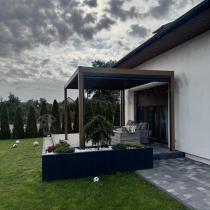 Aranżacja: Drewniana pergola na taras 3x4 z oświetleniem LED Nefir 2.0 - Woodlook