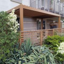 Aranżacja: Drewniana pergola ogrodowa metalowa 2x4 wolnostojąca Nefir 2.0 2x4 - Woodlook