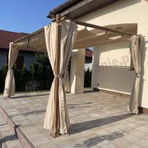 Aranżacja: Drewnopodobna pergola ogrodowa 3x4 Niro z zasłonami - Cream Wood