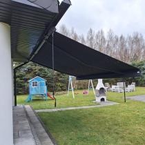 Aranżacja: Duża markiza na taras z półkasetą 495x300 Lea - Grafit