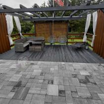 Aranżacja: Duża markiza zacieniająca aluminiowa na taras 495x300 Mia - Grafit