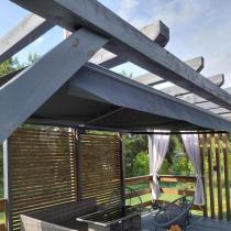 Aranżacja: Duża markiza zacieniająca aluminiowa na taras 495x300 Mia - Grafit