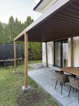 Aranżacja: Duża pergola ogrodowa w kolorze drewna 3x6 wolnostojąca Nefir 2.0 - Woodlook