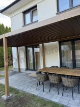 Aranżacja: Duża pergola ogrodowa w kolorze drewna 3x6 wolnostojąca Nefir 2.0 - Woodlook