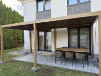 Aranżacja: Duża pergola ogrodowa w kolorze drewna 3x6 wolnostojąca Nefir 2.0 - Woodlook