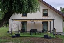 Aranżacja: Duża pergola ogrodowa z materiałowym dachem Niro 3x5,5 - Cream