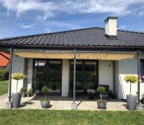 Aranżacja: Duża pergola ogrodowa z materiałowym dachem Niro 3x5,5 - Cream