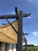 Aranżacja: Duża pergola ogrodowa z materiałowym dachem Niro 3x5,5 - Cream