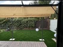 Aranżacja: Duża pergola ogrodowa z materiałowym dachem Niro 3x5,5 - Cream