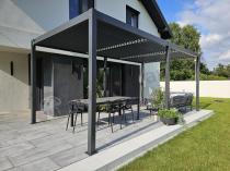 Aranżacja: Duża pergola tarasowa 3x6 z lamelami Lufel - Antracite