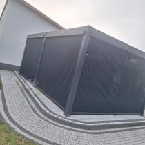 Aranżacja: Duża pergola tarasowa 4x6 z lamelami i oświetleniem LED Lufel 2.0 - Aluminium - Antracite, Gartwerk