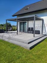 Aranżacja: Duża pergola tarasowa z lamelami 3x6 Lufel - Antracite