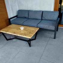 Aranżacja: Duża sofa trzyosobowa na taras Calamba 193cm - aluminium Grey
