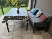 Aranżacja: Duża sofa trzyosobowa na taras Calamba 193cm - aluminium Grey