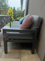 Aranżacja: Duża sofa trzyosobowa na taras Calamba 193cm - aluminium Grey