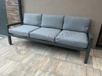 Aranżacja: Duża sofa trzyosobowa na taras Calamba 193cm - aluminium Grey