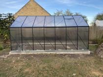 Aranżacja: Duża szklarnia aluminiowa z fundamentem poliwęglan 430x250cm - czarny