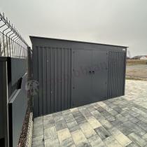 Aranżacja: Duża szopa narzędziowa Nittel Plus z podwójnymi drzwiami 360x240 cm - Antracite A16