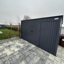 Aranżacja: Duża szopa narzędziowa Nittel Plus z podwójnymi drzwiami 360x240 cm - Antracite A16