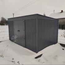 Aranżacja: Duża szopa narzędziowa Nittel Plus z podwójnymi drzwiami 360x240 cm - Antracite A16