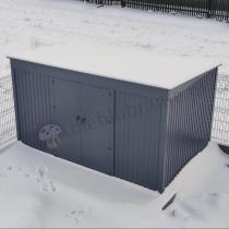 Aranżacja: Duża szopa narzędziowa Nittel Plus z podwójnymi drzwiami 360x240 cm - Antracite A16