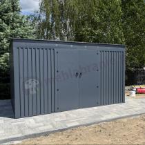 Aranżacja: Duża szopa narzędziowa Nittel Plus z podwójnymi drzwiami 360x240 cm - Antracite A16