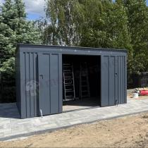 Aranżacja: Duża szopa narzędziowa Nittel Plus z podwójnymi drzwiami 360x240 cm - Antracite A16