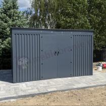 Aranżacja: Duża szopa narzędziowa Nittel Plus z podwójnymi drzwiami 360x240 cm - Antracite A16