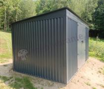 Aranżacja: Duża szopa narzędziowa Nittel Plus z podwójnymi drzwiami 360x240 cm - Antracite A16