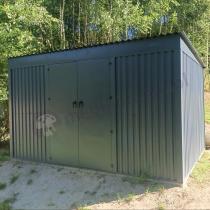 Aranżacja: Duża szopa narzędziowa Nittel Plus z podwójnymi drzwiami 360x240 cm - Antracite A16