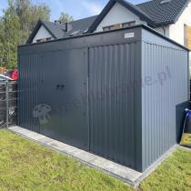 Aranżacja: Duża szopa narzędziowa Nittel Plus z podwójnymi drzwiami 360x240 cm - Antracite A16