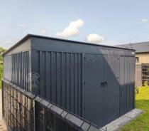 Aranżacja: Duża szopa narzędziowa Nittel Plus z podwójnymi drzwiami 360x240 cm - Antracite A16