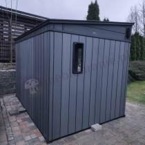 Aranżacja: Duża szopa ogrodowa Miravel 305 x 210 cm grafit (6,4m2)