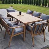 Aranżacja: Duży aluminiowy komplet mebli obiadowych - Else 8+1 - Grey
