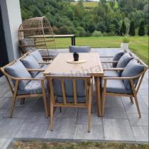 Aranżacja: Duży aluminiowy komplet mebli obiadowych - Else 8+1 - Grey