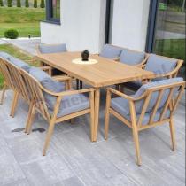 Aranżacja: Duży aluminiowy komplet mebli obiadowych - Else 8+1 - Grey