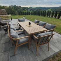 Aranżacja: Duży aluminiowy komplet mebli obiadowych - Else 8+1 - Grey