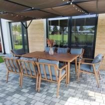Aranżacja: Duży aluminiowy komplet mebli obiadowych - Else 8+1 - Grey