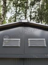 Aranżacja: Duży domek narzędziowy do ogrodu z metalu Agger 340x386cm – Antracyt