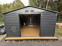 Aranżacja: Duży domek narzędziowy do ogrodu z metalu Agger 340x386cm – Antracyt