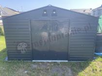 Aranżacja: Duży domek narzędziowy do ogrodu z metalu Agger 340x386cm – Antracyt